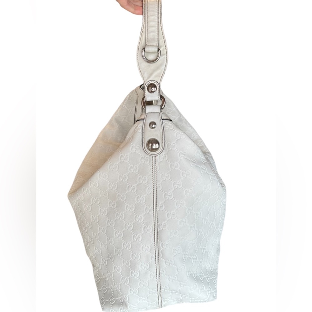 Sold 📌Gucci White Guccissima Leather Icon Bit Large Hobo Bag - Picture 2 of 11